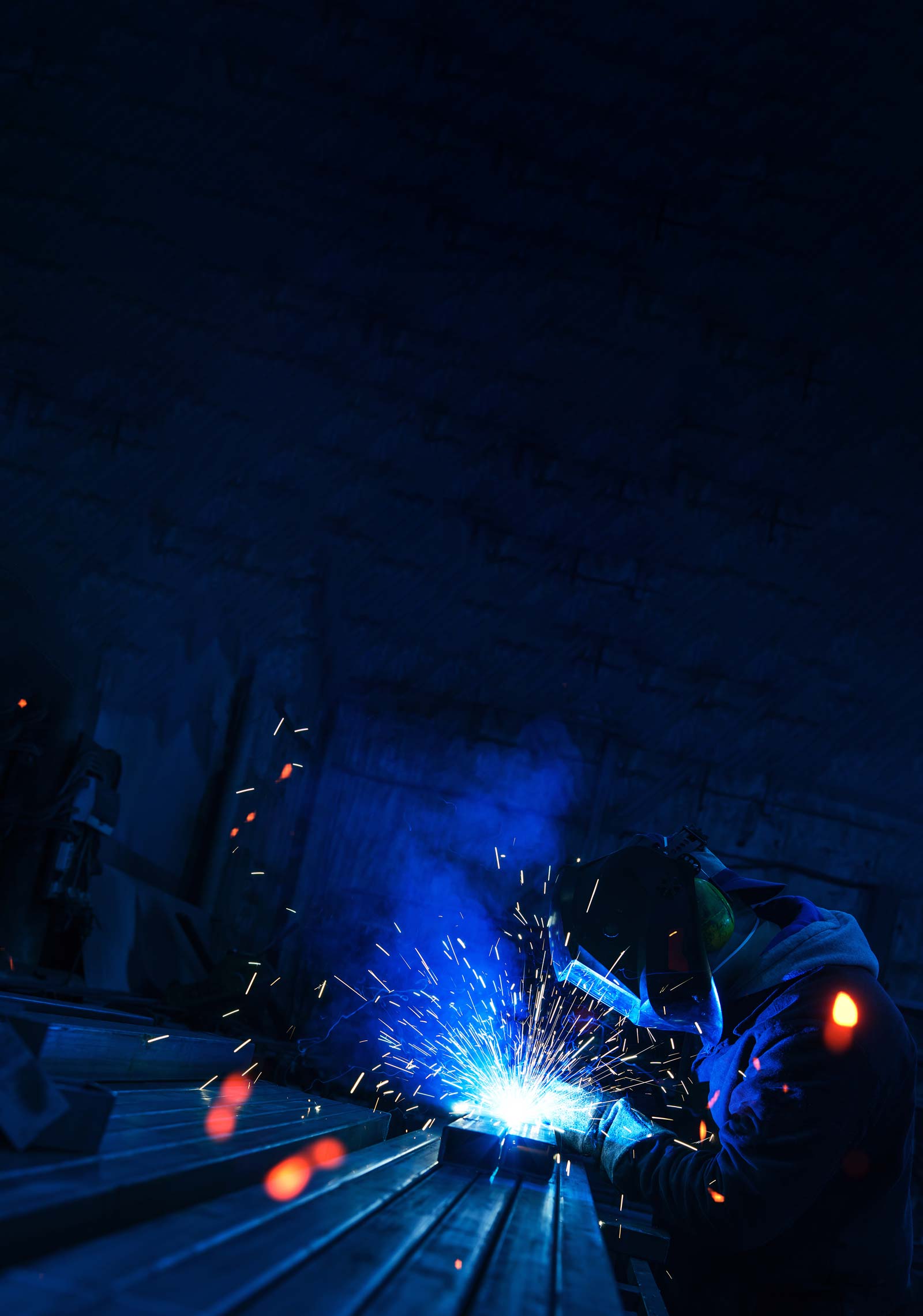 Man welding metal