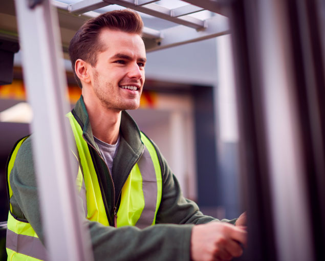 Worker in a hi vis vest