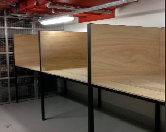 Large wooden desks