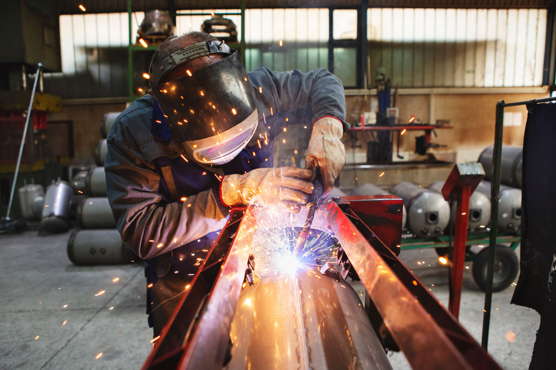 Person welding some metal