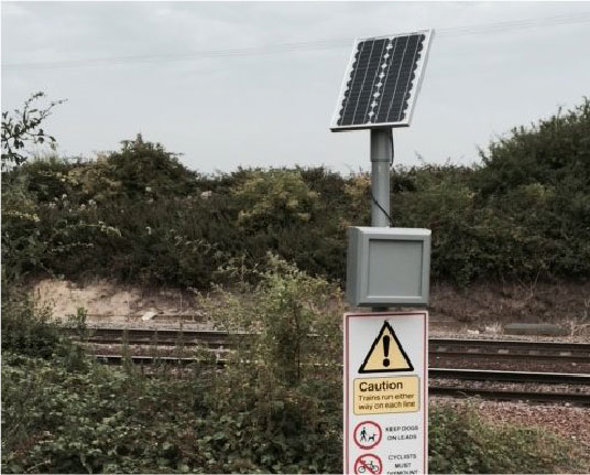 Solar panel near a trainline